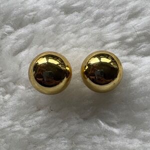Gold Tone‎ Polished Ball Stud Earrings Classic Round Sphere Minimalist Jewelry